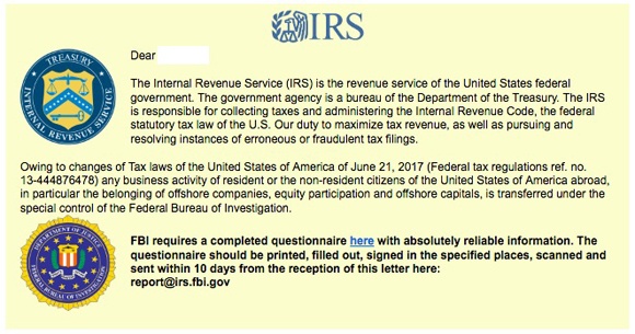 [ALERT] The IRS Issued An Urgent Warning Against An IRS / FBI-Themed Ransomware Phishing Attack